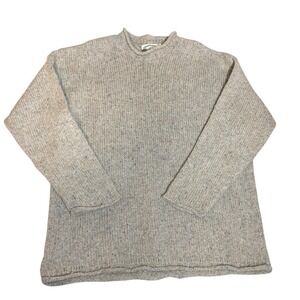 Arancrafts Irish Wool Sweater Fleck Mens Size M/L Fisherman Made in Ireland